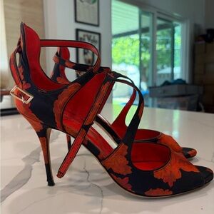 LK Bennett open toe pumps satin Stiletto